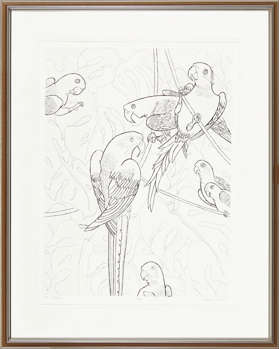 Finne, Ferdinand — "Papagøyer" 1990 — Kunst/Grafikk — Blomqvist