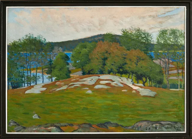 ARON  GERLE. "Landskap från Edanö", Trosa, signerad Aron Gerle, daterad 1923, olja på duk.