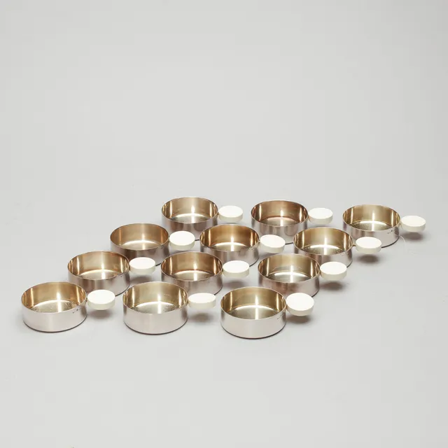 PUNSCHMUGGAR, 12 stycken, nysilver, GAB.
