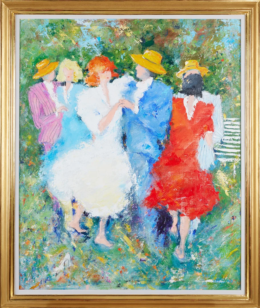 KARL HÖGLUND. Dansande figurer, signerad, olja på duk. — Paintings — Stockholms Auktionsverk Magasin 5