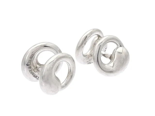 TIFFANY & CO, manschettknappar, Circle Cuff Links, sterlingsilver, design Elsa Peretti, vikt 11,4 g, etui,