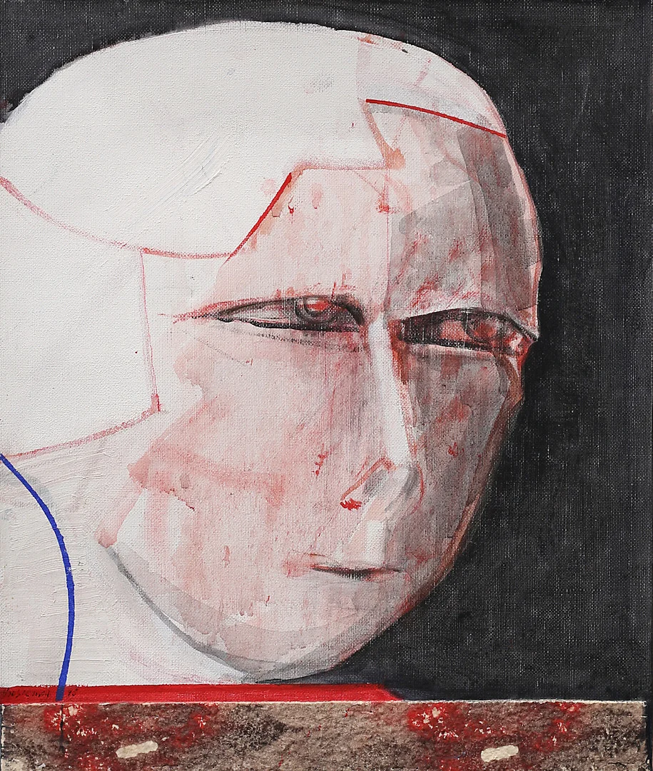 UNO SVENSSON. "Människobild", blandteknik, signerad a tergo. — Paintings — Garpenhus Auktioner