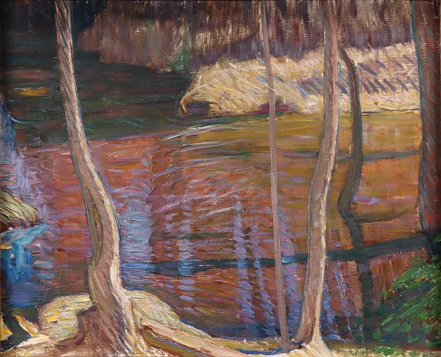 FRITZ LINDSTRÖM. Vattendrag i solljus.