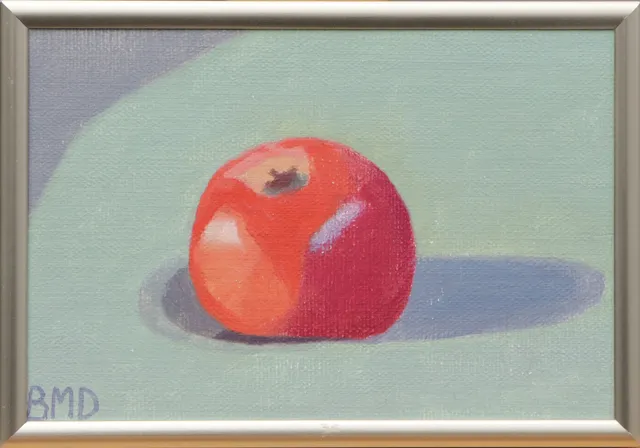 BARBRO DANIELSSON. OLJA, på pannå, rött mot grönt, signerad, 1980-tal.