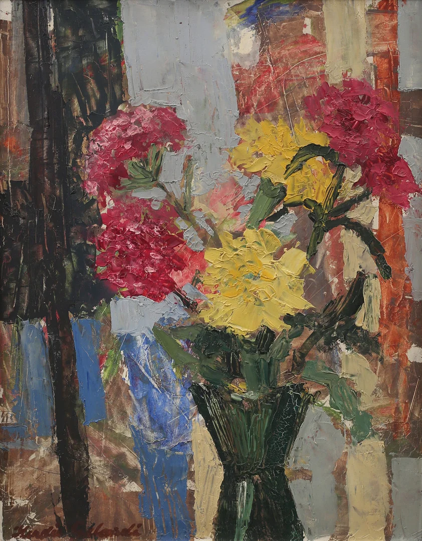 HERDIS GELARDI (1916 - 1961). Stilleben, olja på pannå, signerad. — Paintings — Garpenhus Auktioner