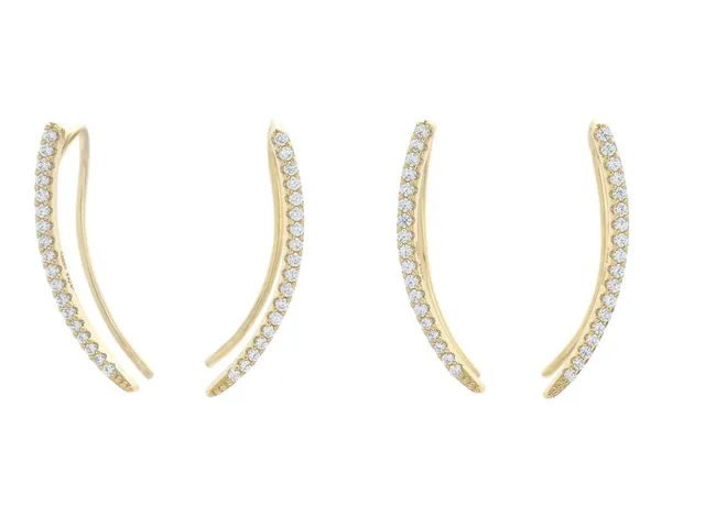 ANI JEWELS, 2 par örhängen, förgyllt sterlingsilver, cubic zirconia, stift, totalvikt 1,7 g.