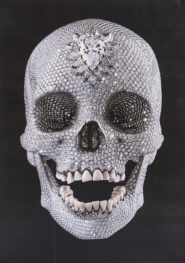DAMIEN HIRST. efter " For the love of God", tryck på duk.