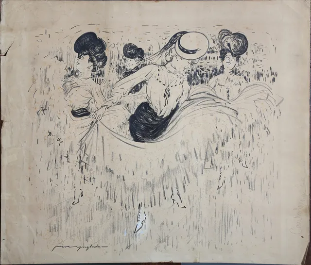 PERE YNGLADA. Can-can dancers.