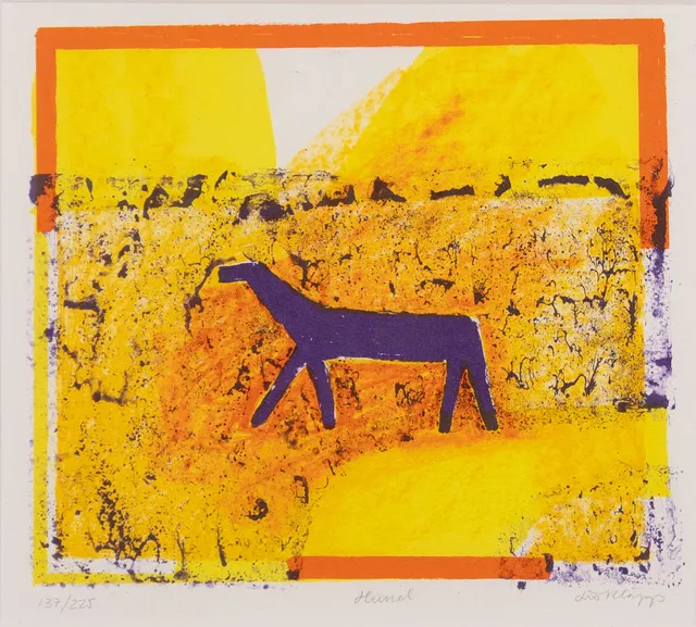 LIS KLÄPP. Färglitografi, "Hund", signerad.