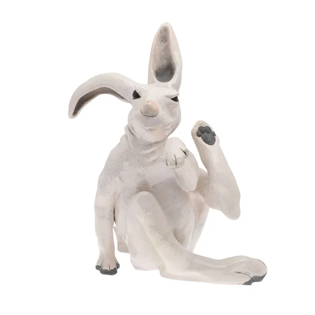 JOHN HINE. LARGE RAKU STUDIO POTTERY FIGURE OF A HARE.