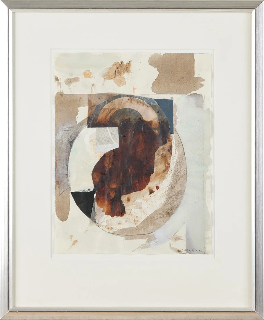 PETER HAHNE (FÖDD 1955). Komposition, signerad P Hahne, bladteknin/ collage. — Paintings — Stockholms Auktionsverk Magasin 5