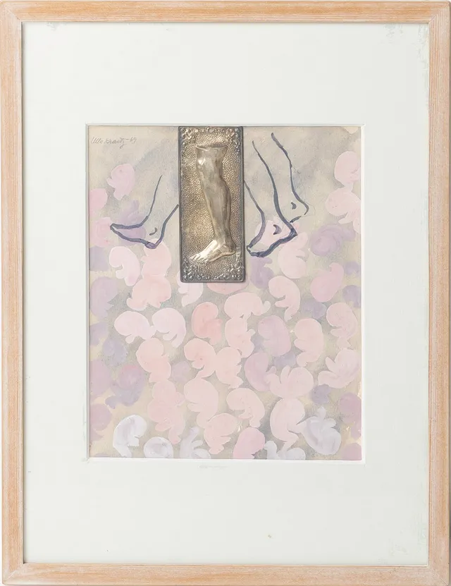 ULLA KRAITZ. Collage/blandteknik, signerad samt daterad -69.