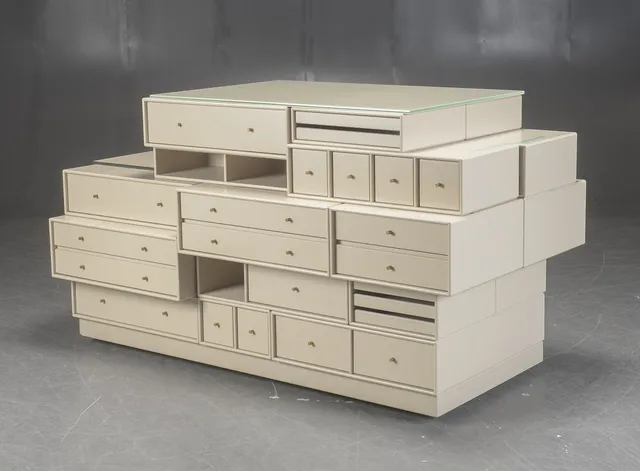 Peter J. Lassen for Montana. Custom-made freestanding sideboard, 28 modules