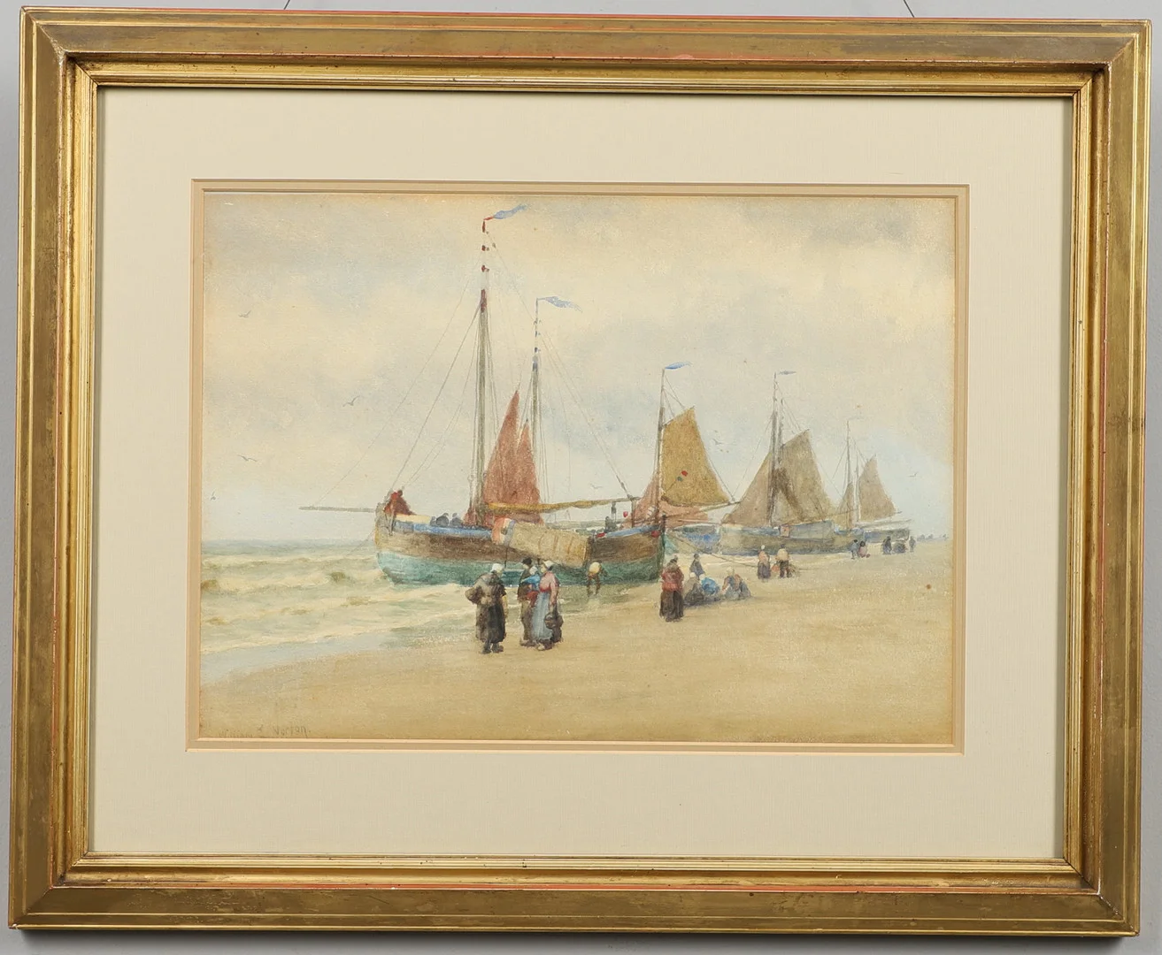 WILLIAM EDWARD NORTON (AMERICAN, 1843-1916). DUTCH FISHING BOATS. — Drawings — Lawrences Auctioneers