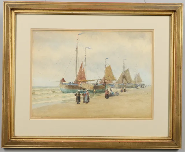 WILLIAM EDWARD NORTON (AMERICAN, 1843-1916). DUTCH FISHING BOATS.