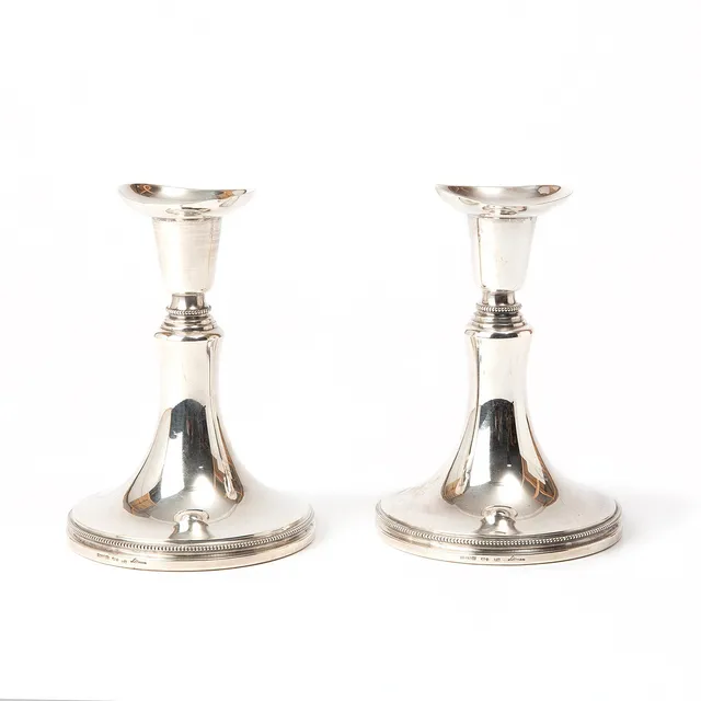 ERIC LÖFMAN. Ljusstakar, ett par, silver, 1974.