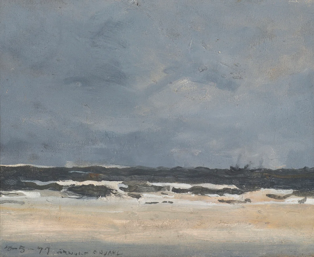 Opdahl, Ørnulf — Strandmotiv (trolig Alnessanden) 1977 — Kunst/Maleri — Blomqvist