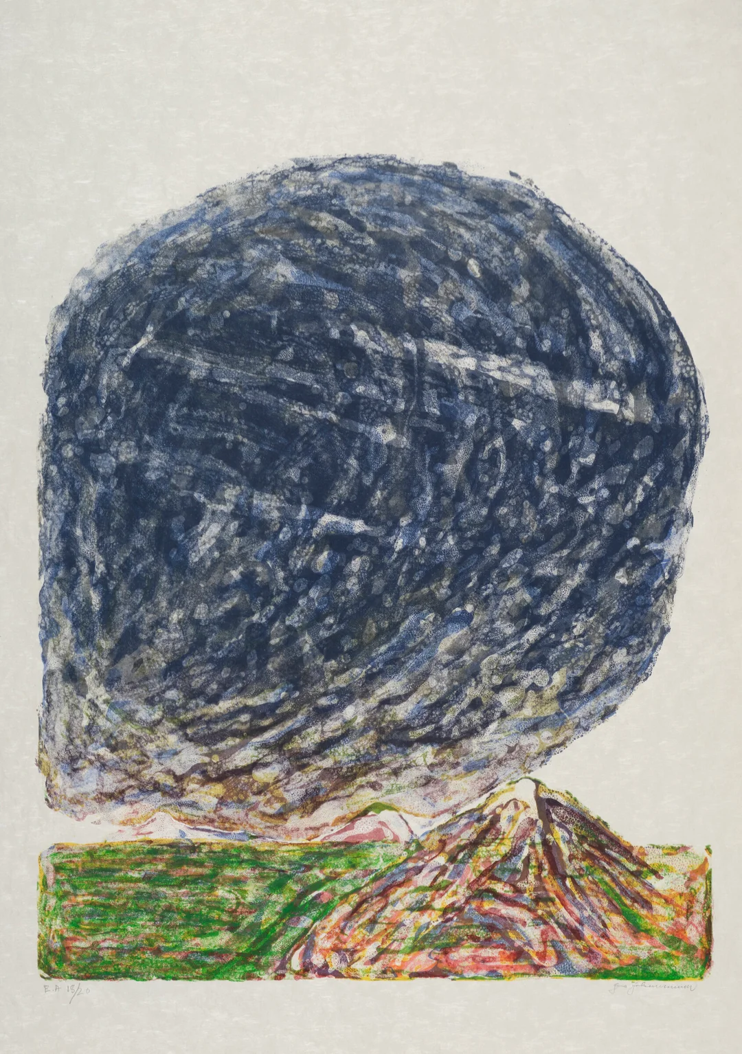 Johannessen, Jens — "Smusser alt det friske grønne, kveler alle spirer skjønne" 1986 — Kunst/Grafikk — Blomqvist