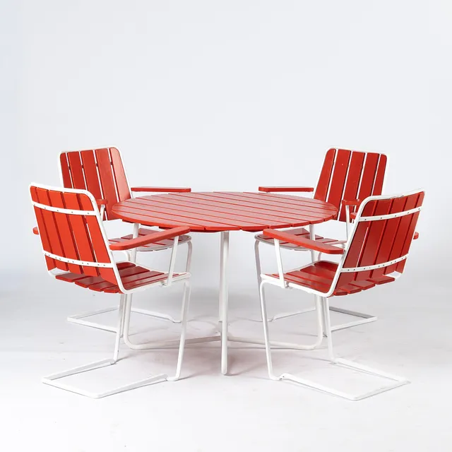 TRÄDGÅRDSMÖBEL, 5 delar, "Brissago", Grythyttan.