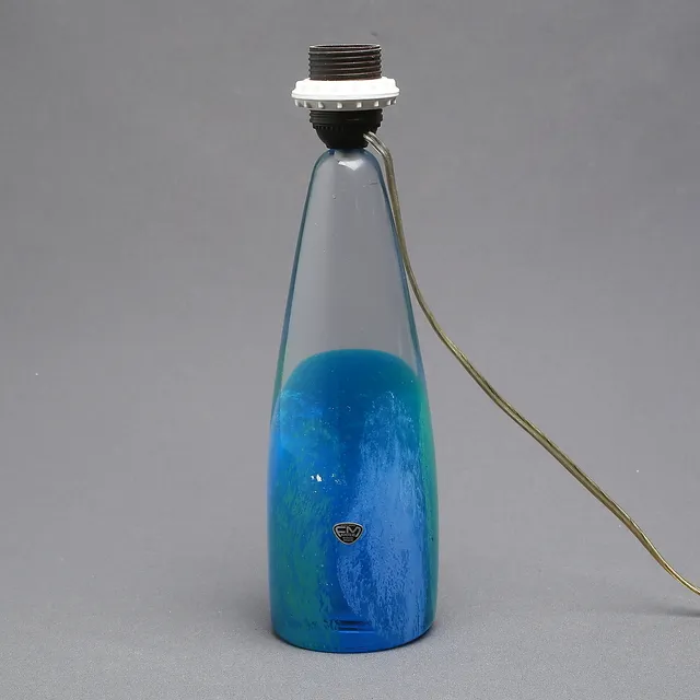 BORDSLAMPA, glas, Färe Marcolin (FM), Ronneby Konstglas, 1960-tal.