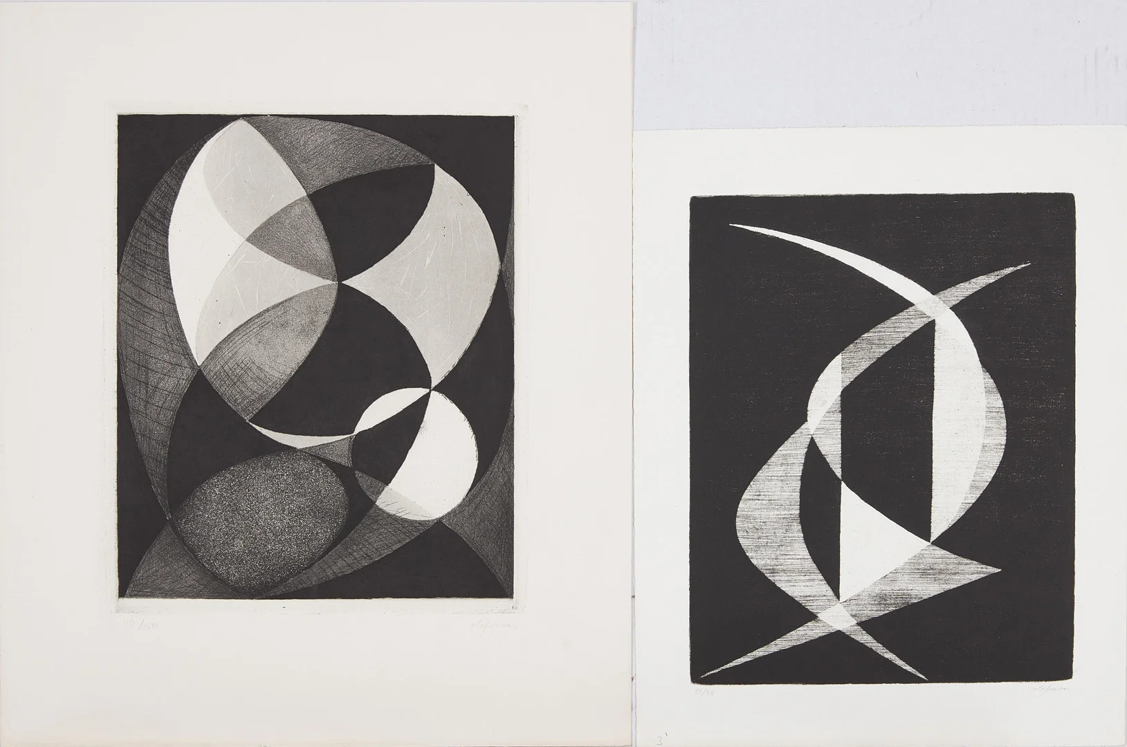 PIERRE OLOFSSON. Etsningar, 2 st. — Engravings & Prints — Stockholms Auktionsverk Magasin 5