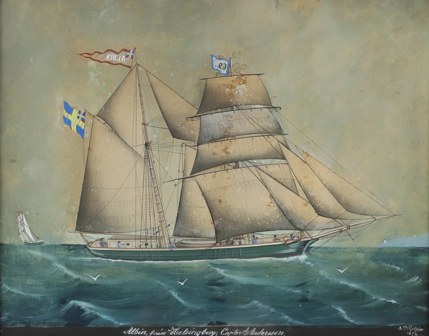 LARS PETTER SJÖSTRÖM. Albin från Helsingborg, akvarell, signerad L.P. Sjöström 1872. — Paintings — Helsingborgs Auktionskammare