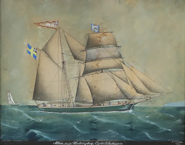 LARS PETTER SJÖSTRÖM. Albin från Helsingborg, akvarell, signerad L.P. Sjöström 1872.