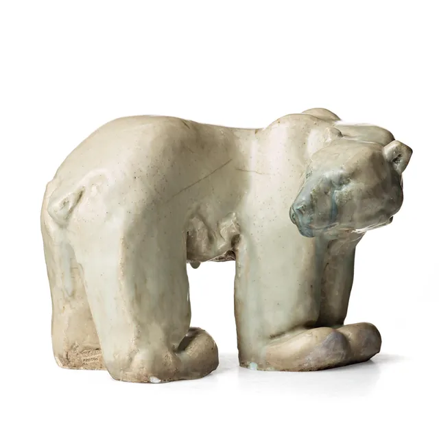 Michael Schilkin, skulptur, isbjörn, Arabia, Finland 1945.