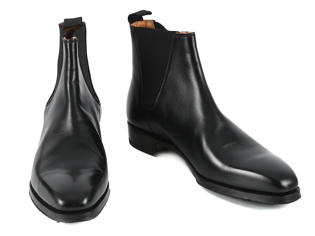 BOOTS, CROCKETT & JONES, Haddon 2, svart skinn, resår i skaft, stl 90C, ca 41, skopåse, kartong. — Kläder/Skor — Kaplans