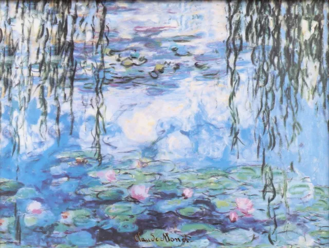 CLAUDE MONET. EFTER. "Nymphéas et saule". Keramiktavla, Goebel, numrerad 4505/4999.