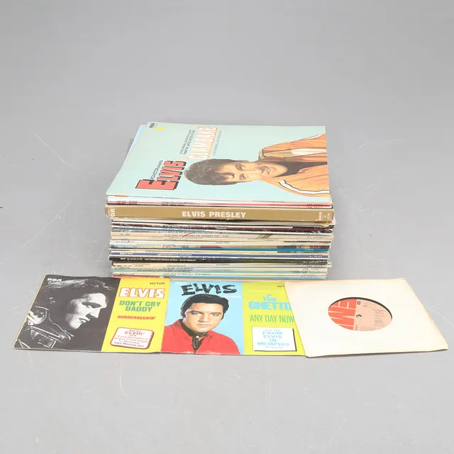 Lp-skivor, 34 stycken samt 3 singlar, Elvis Presley.