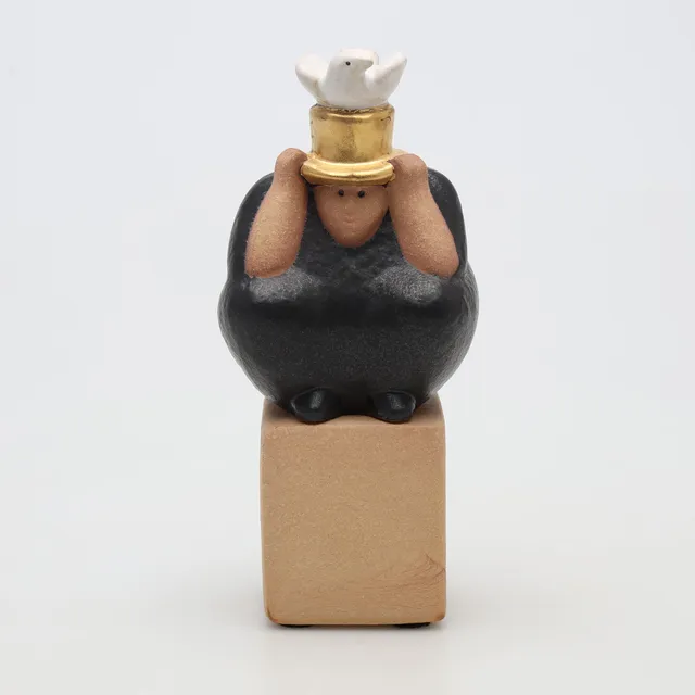 LISA LARSON. FIGURIN, Stengods, "Trollkarl", Gustavsberg.