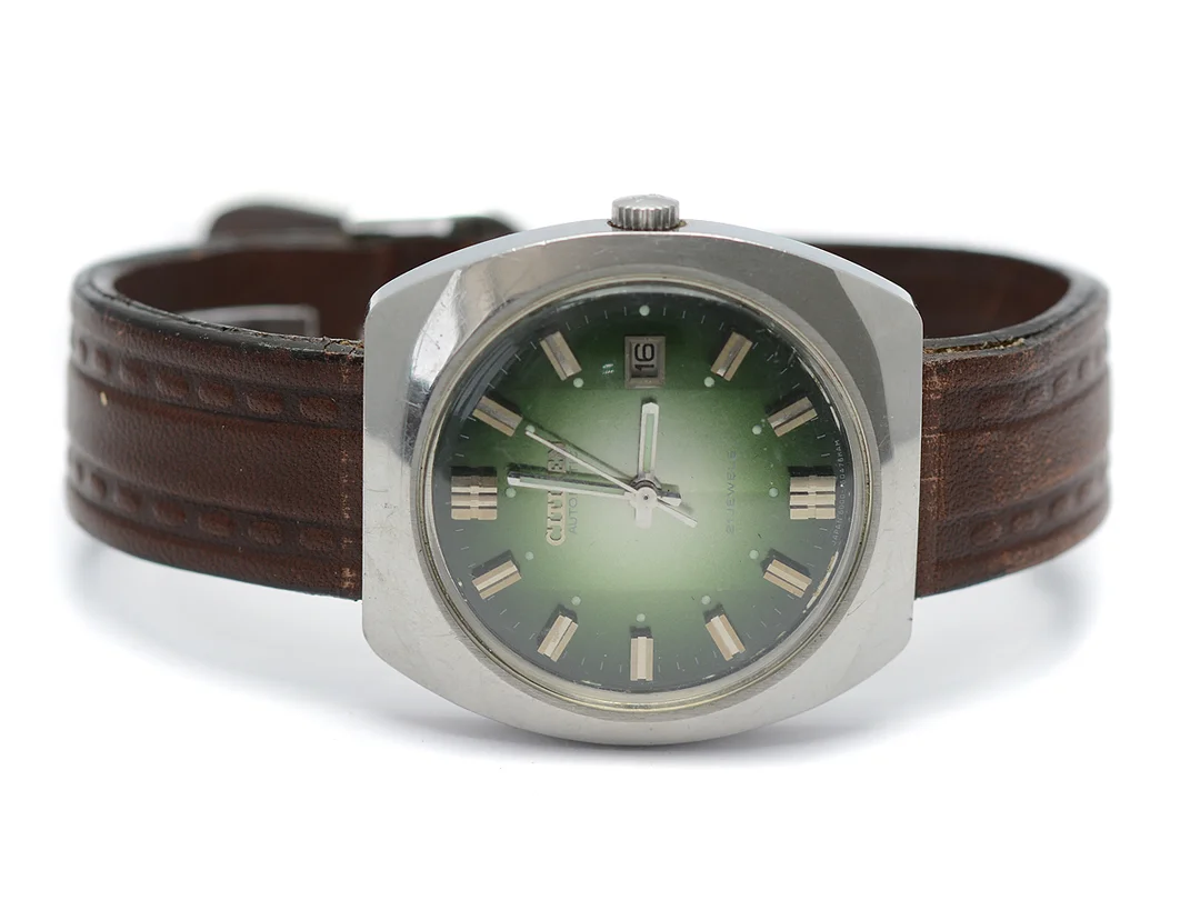 Herrur, Seiko manuell, stål, datum, plastglas, läderarmband, nr 41177955 — Klockor/Seiko — Kaplans