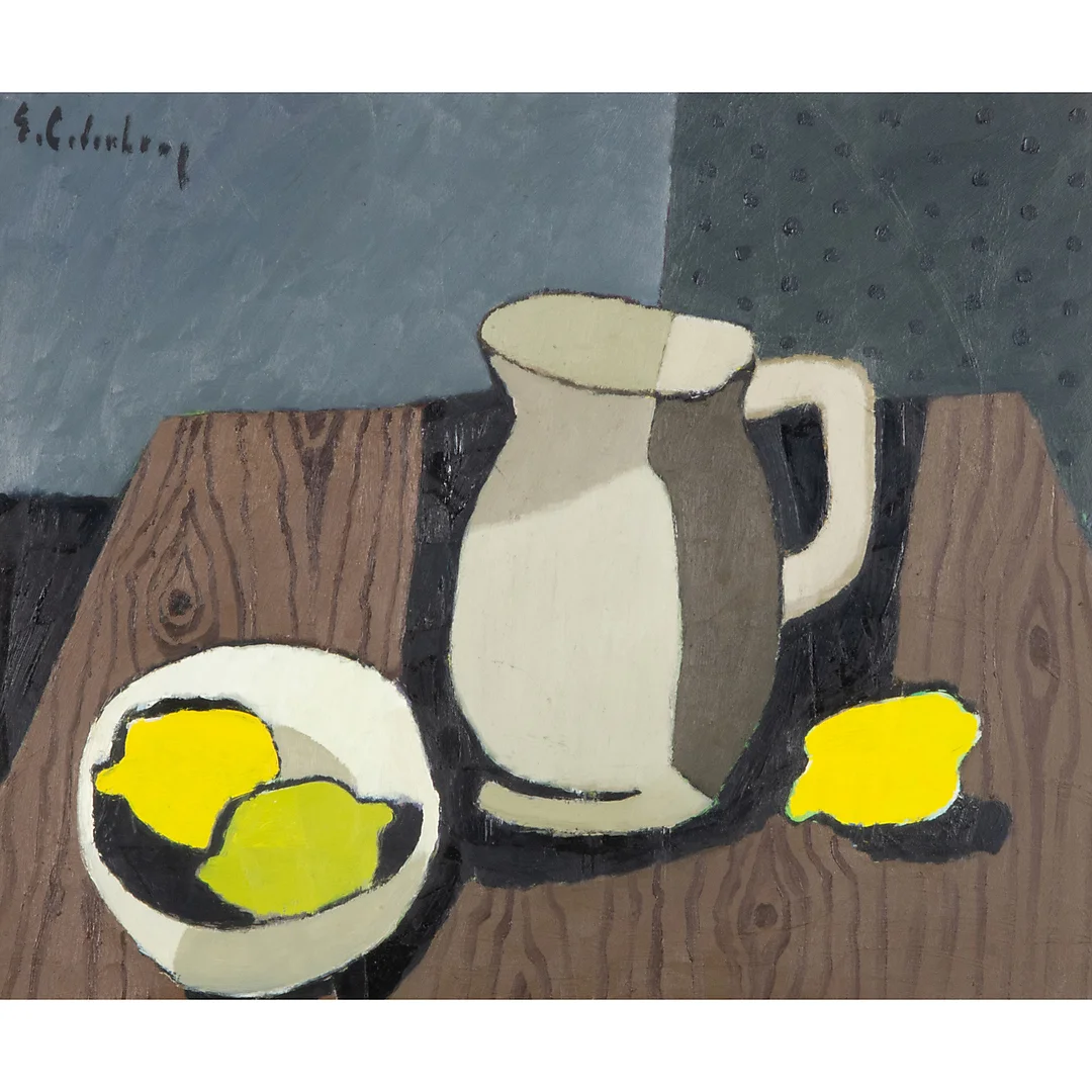 ERIC CEDERBERG. Stilleben, olja på pannå, signerad E. Cederberg. — Paintings — Helsingborgs Auktionskammare