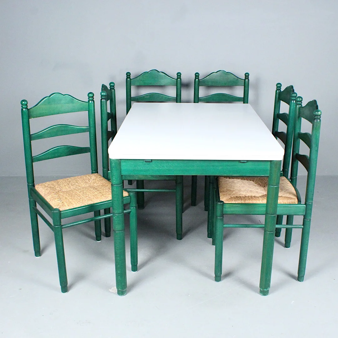 Esstischgruppe, Italien, 1970er Jahre. — Dining room furniture — Stockholms Auktionsverk Düsseldorf/Neuss