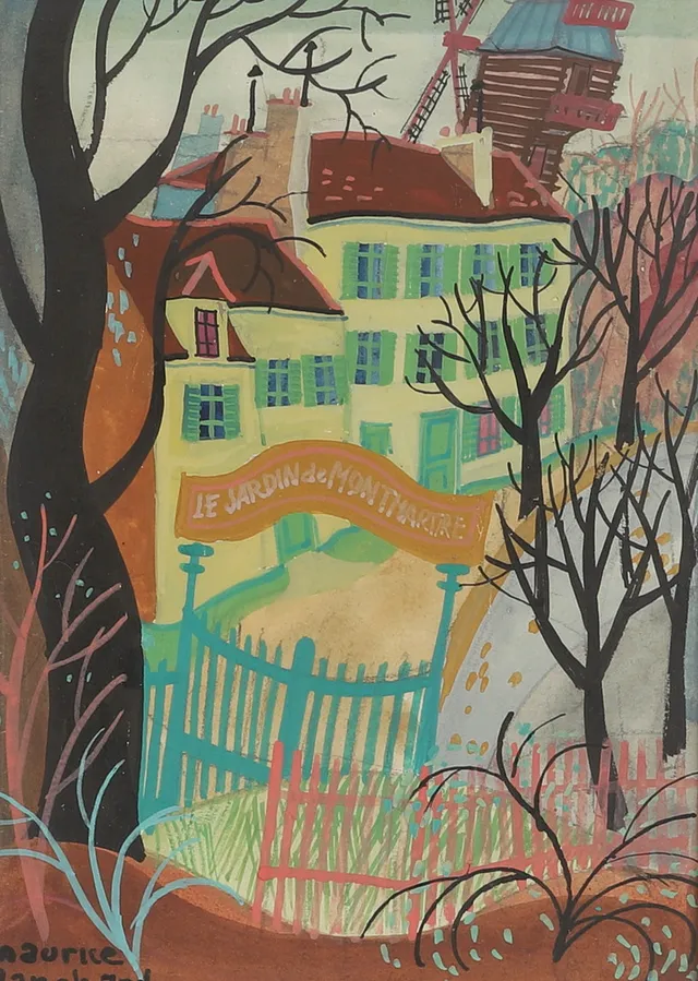 MAURICE BLANCHARD. Gouache, signerad.