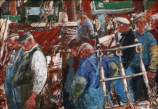 ERIK HAAMER. "Kalurid". Olja på duk. Utförd 1948.