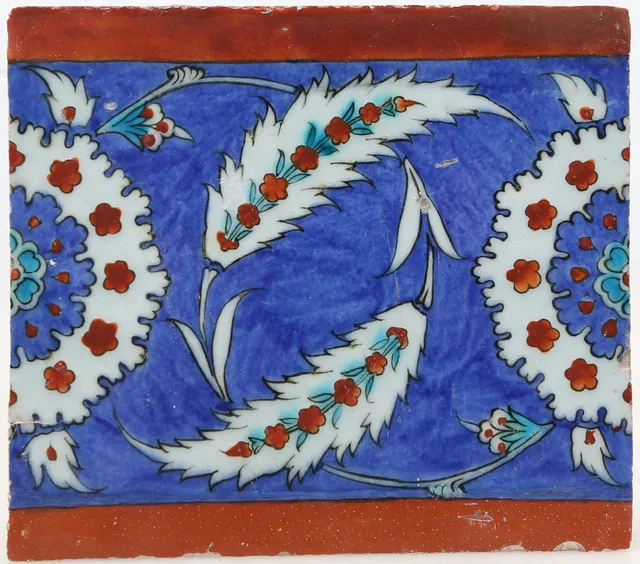 Turkish tile in Iznik earthenware, probably late 16th Century.