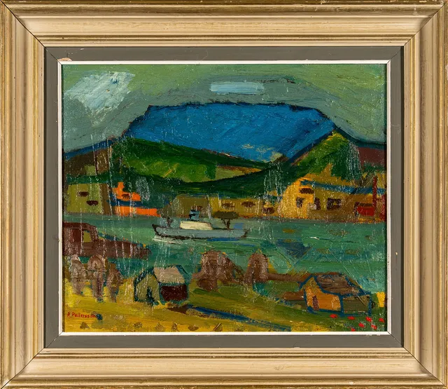 RUNE PETTERSSON. Olja på pannå, Landskapsmotiv, Signerad.