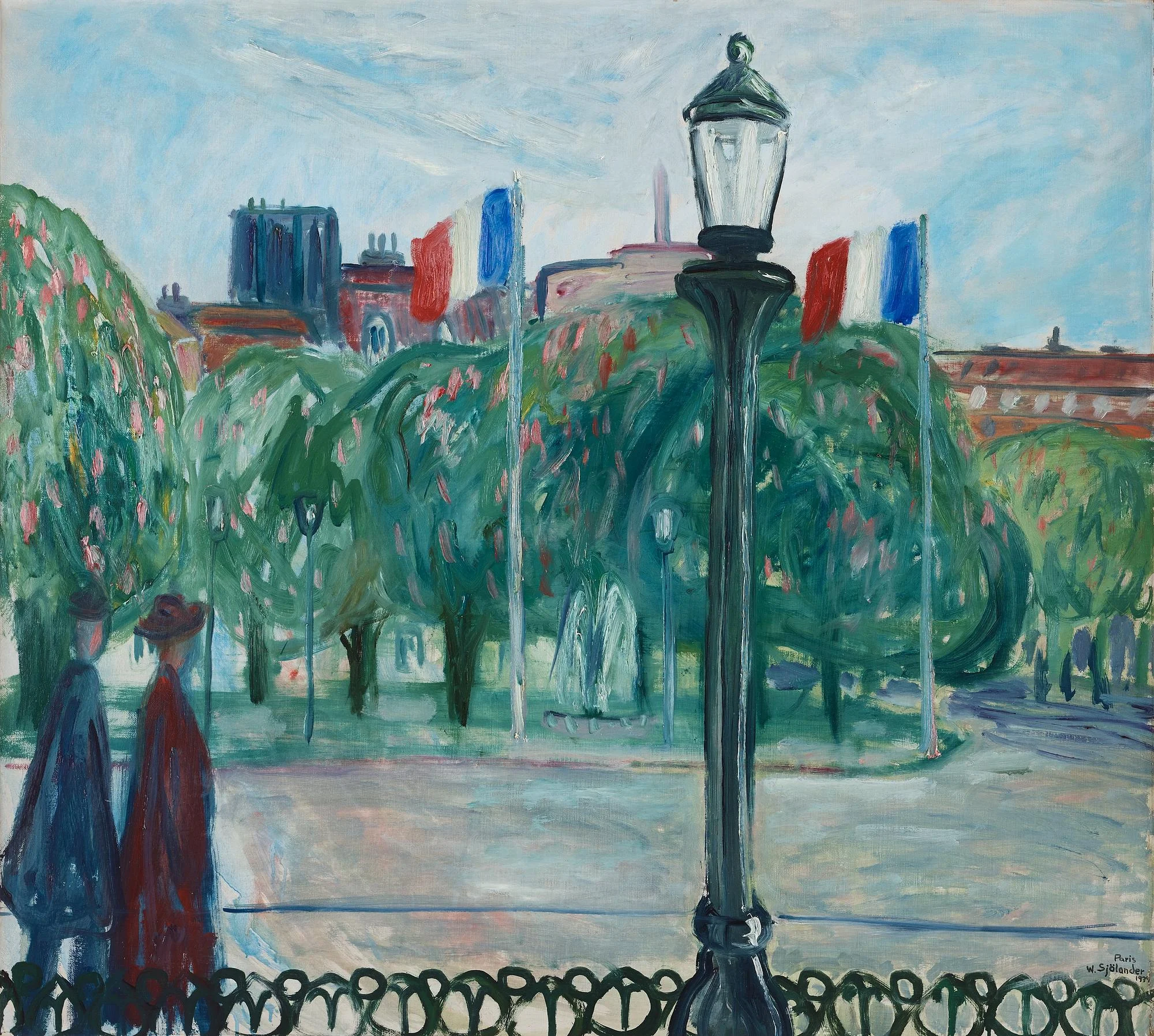 Waldemar Sjölander, "På promenad i Paris". — Bukowskis