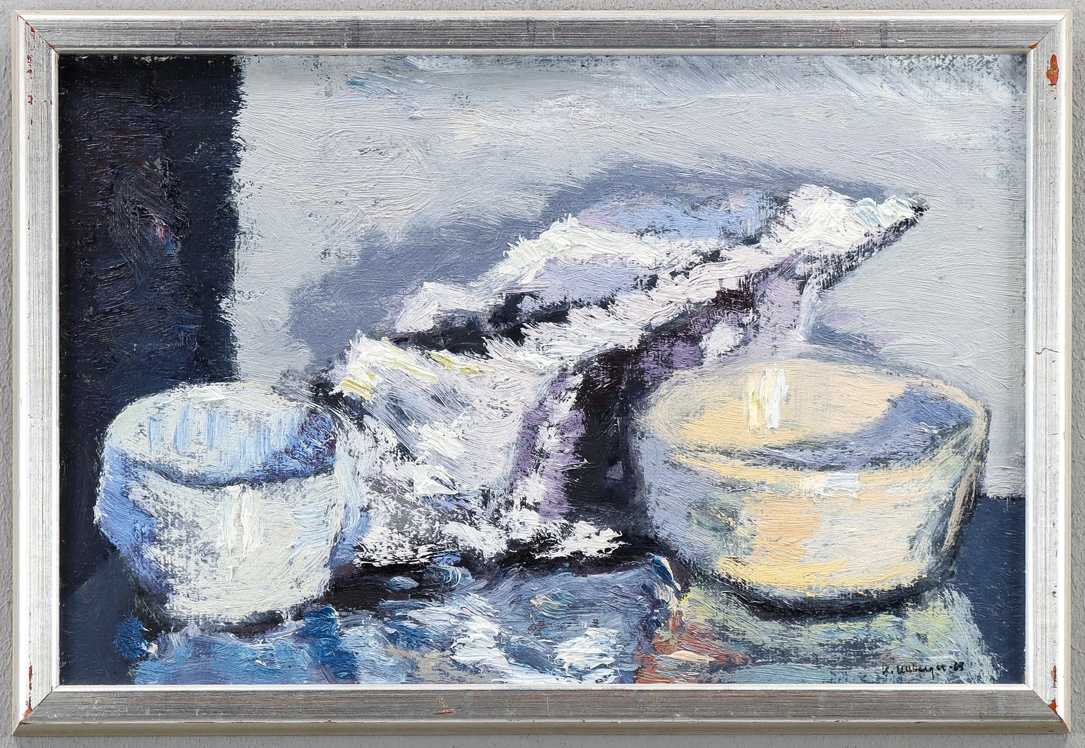 KURT ULLBERGER. "Stilleben med snäcka", olja på pannå, signerad, 1969. — Paintings — Karlstad Hammarö Auktionsverk