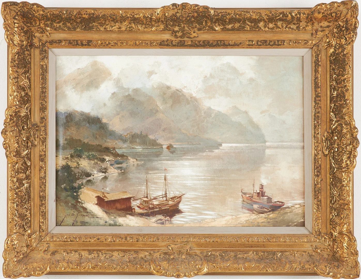 JAN BOHUMIL POSPISIL. Kutmotiv, olja på duk, signerad. — Paintings — Stockholms Auktionsverk Sickla