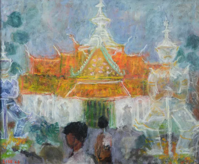 LISE DROUGGE. Thailand, olja på pannå, signerad och daterad 68.