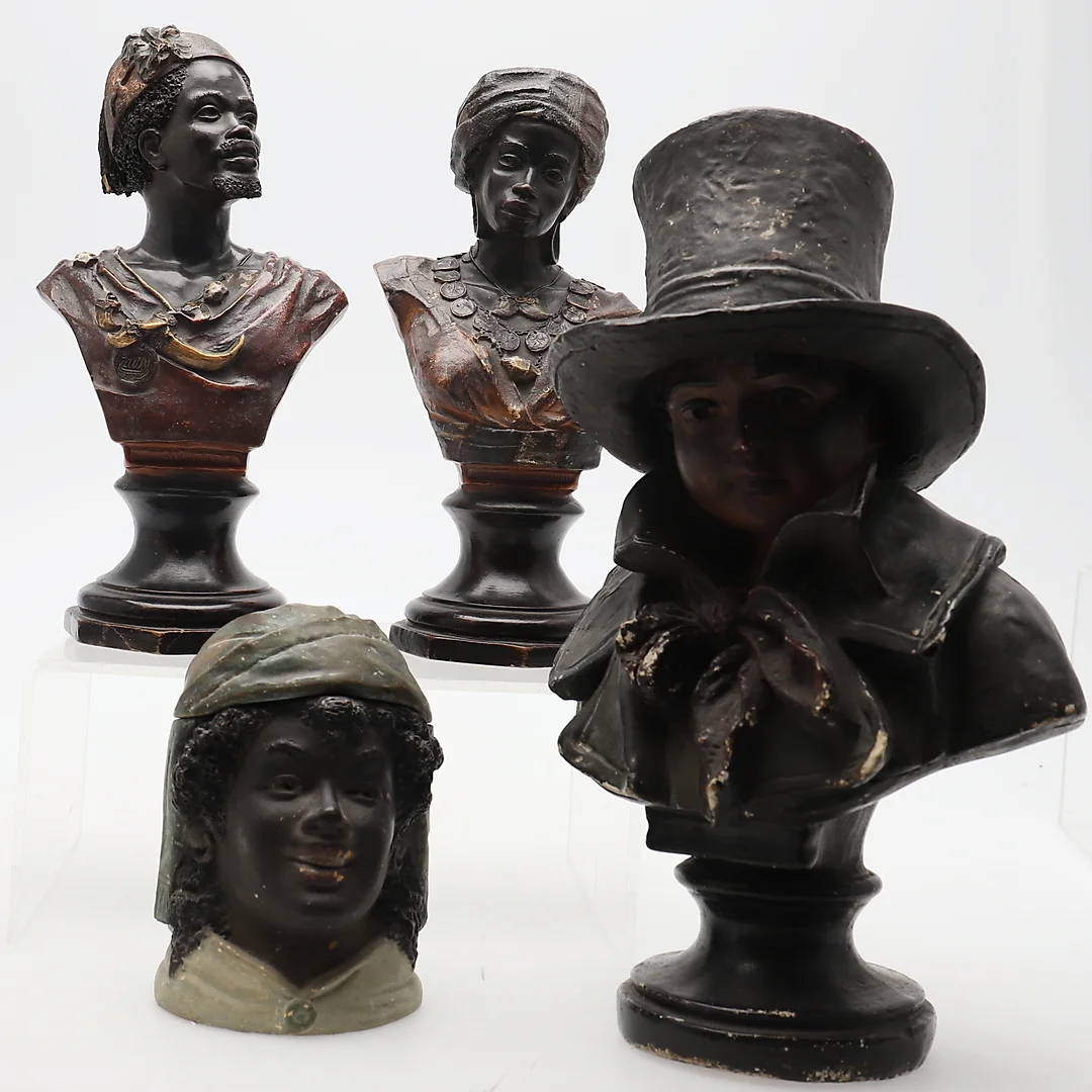 A GROUP OF COLD PAINTED TERRACOTTA BUSTS. — Sculptures & Bronzes — Dreweatts Online