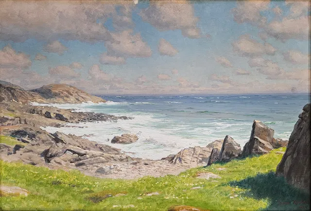 JOHAN KROUTHÉN. "Klippor". Olja på duk, signerad Johan Krouthén och daterad 1924.