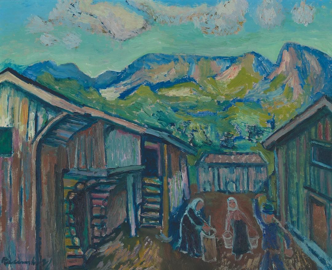 Krauskopf, Bruno — På tunet — Kunst/Maleri — Blomqvist