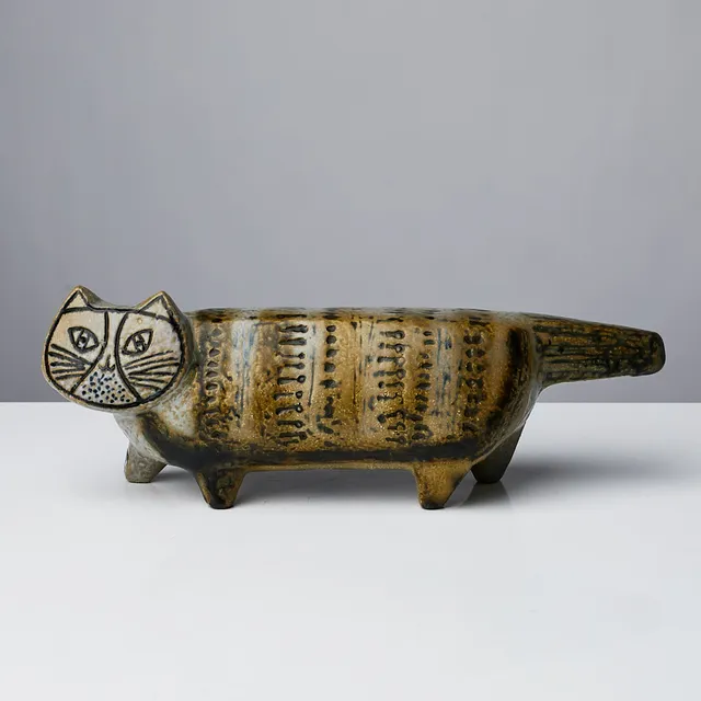 LISA LARSON, figurin, "Katt", ur "Stora Zoo" 1958-1979, stengods, etikettmärkt.