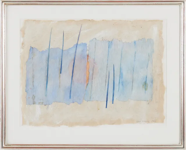 ULLA KRAITZ. Komposition, blandteknik med collage, signerad Ulla Kraitz 1987.