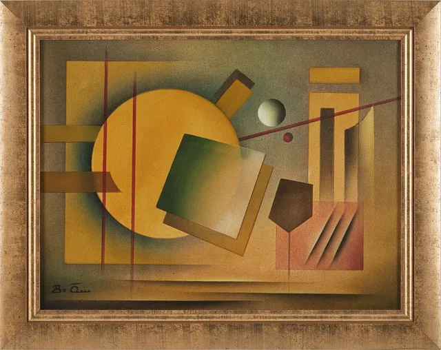 BO ÖRN (FÖDD 1949). Geometriskt komposition, olja på duk, signerad och daterad a tergo 2007.