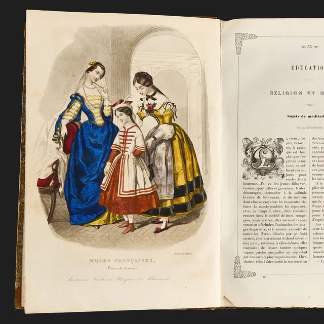 MODEMAGASIN, JOURNAL DES DEMOISELLES, 1851-1852, 2 dlr/årgångar, Bruxelles.